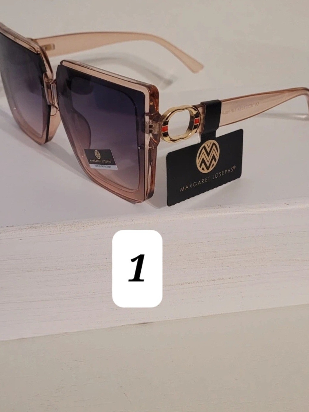 Nude Square Sunglasses with Gradient Lenses